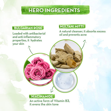 Mamaearth Multani Mitti Face Wash with Multani Mitti & Bulgarian Rose For Oil Control & Acne | Suits All Skin Types | Hydrating & Gentle | Paraben-Free | No Silicones | Sulphate-Free | For Men & Women | 100 ml